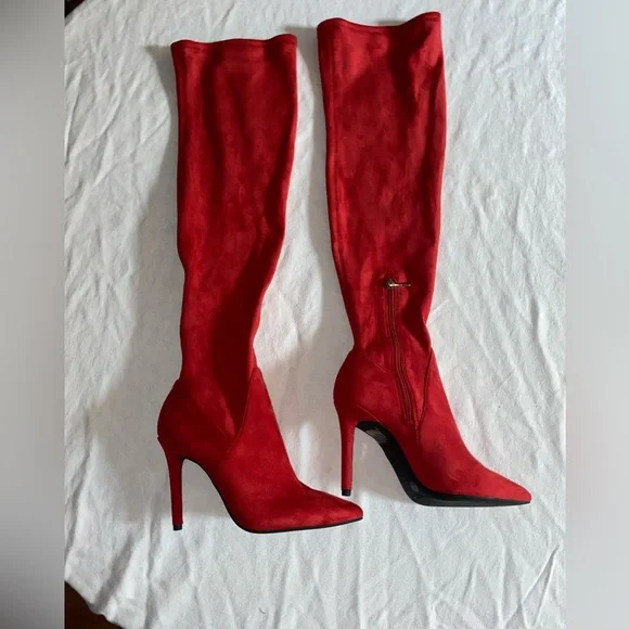 Jessica Simpson Knee High Red Boots NEW size 6M - Picture 1 of 5